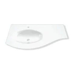 Plan vasque à gauche verre 104 cm Vague