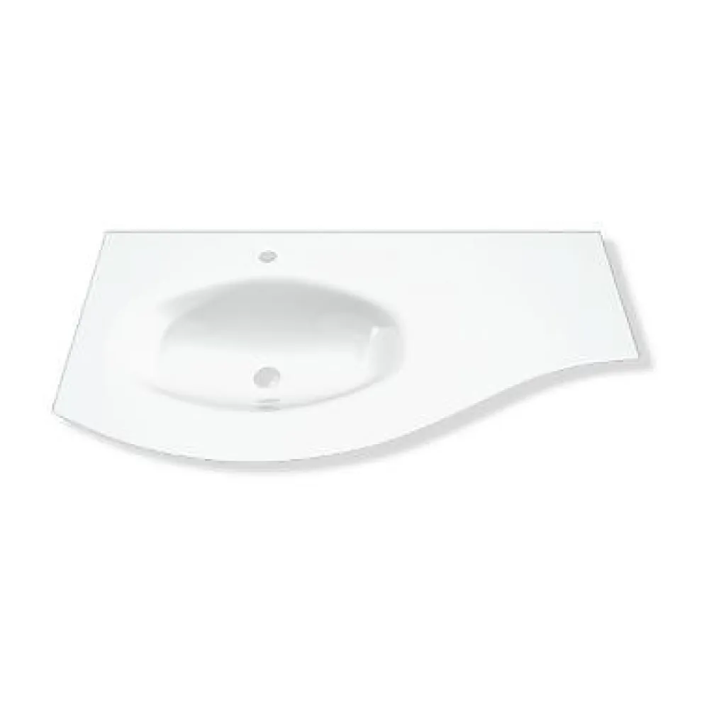 Plan vasque à gauche verre 104 cm Vague