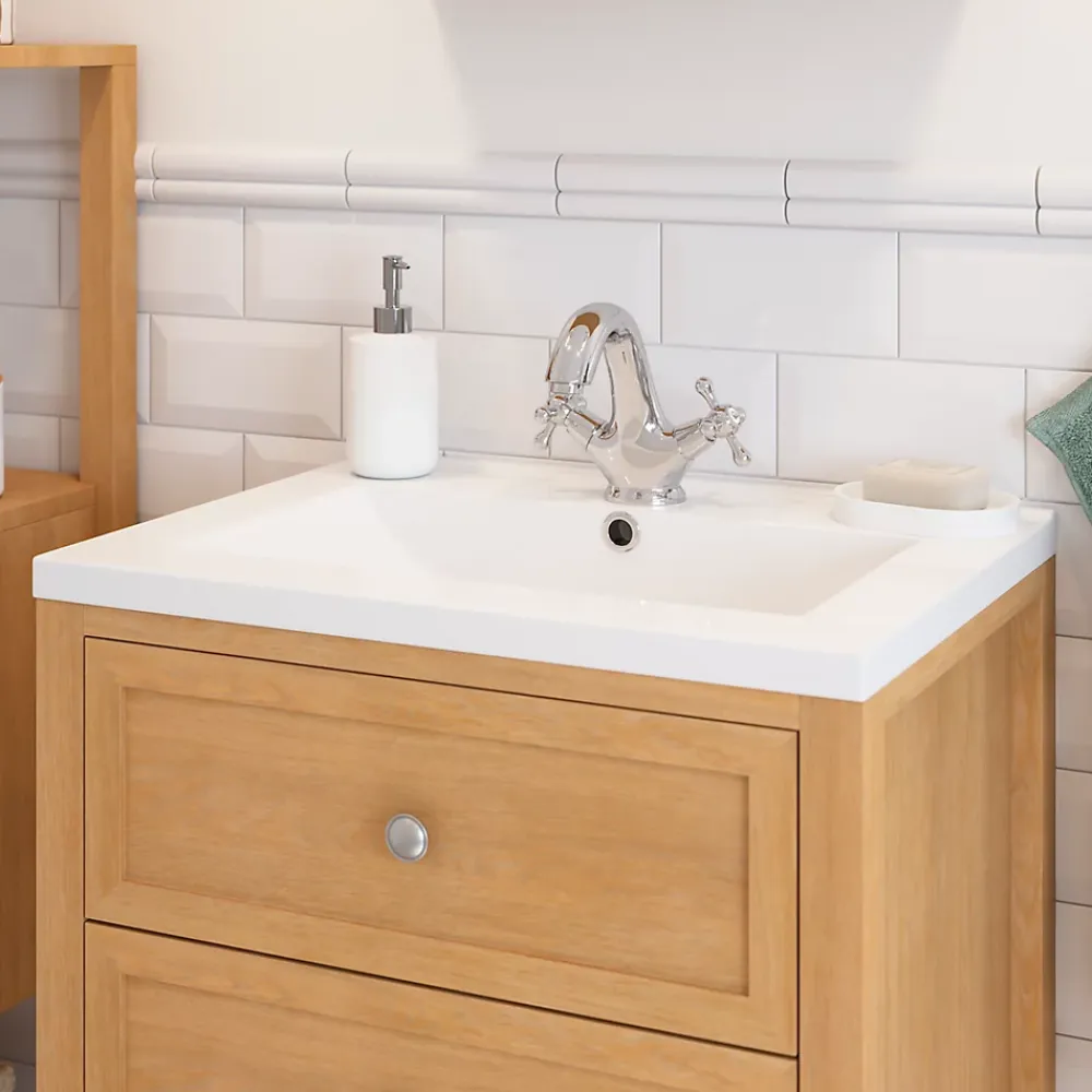 Plan Simple Vasque|GoodHome Plan vasque blanc en céramique l.60 cm Nira