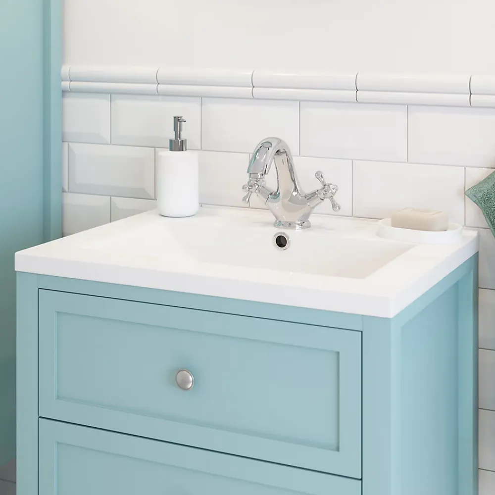 Plan Simple Vasque|GoodHome Plan vasque blanc en céramique l.60 cm Nira