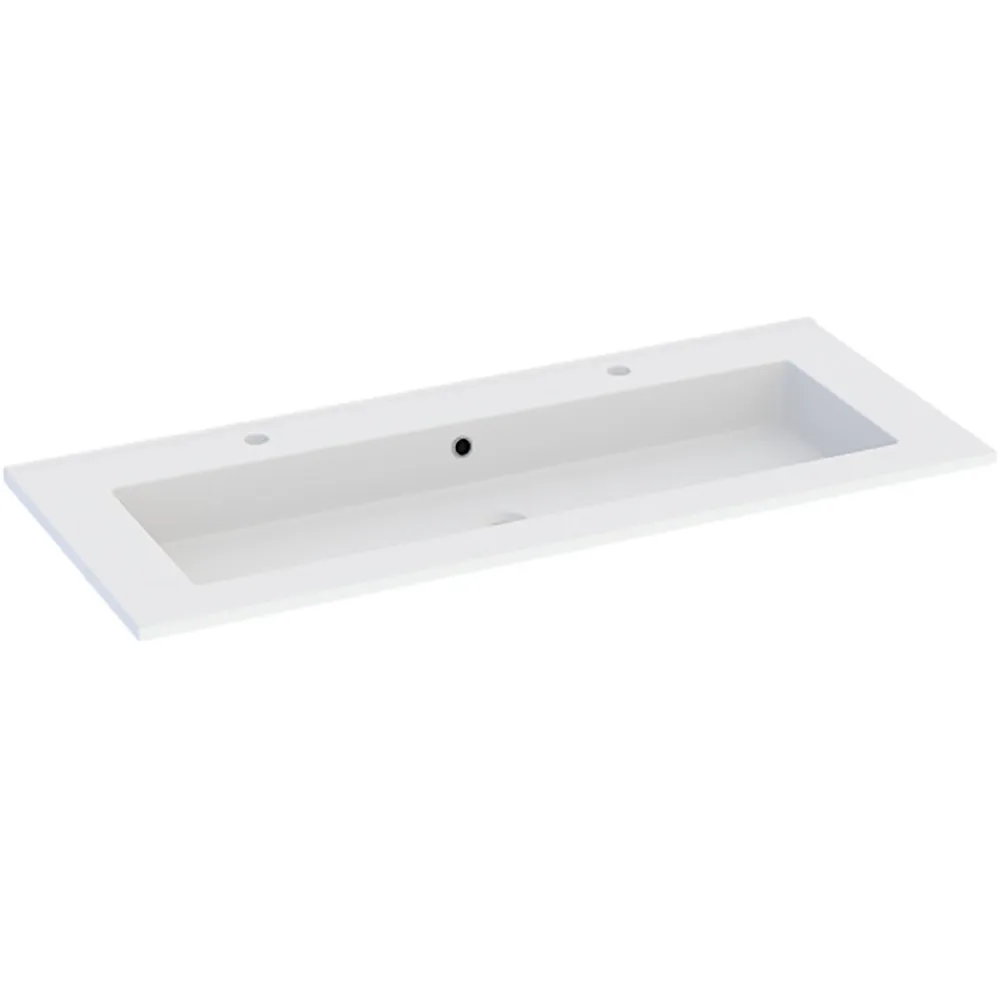 Plan Double Vasque| Plan vasque blanc en céramique l.120 cm, Calao