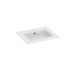 Plan Simple Vasque| Plan vasque blanc en céramique l.60 cm, Calao