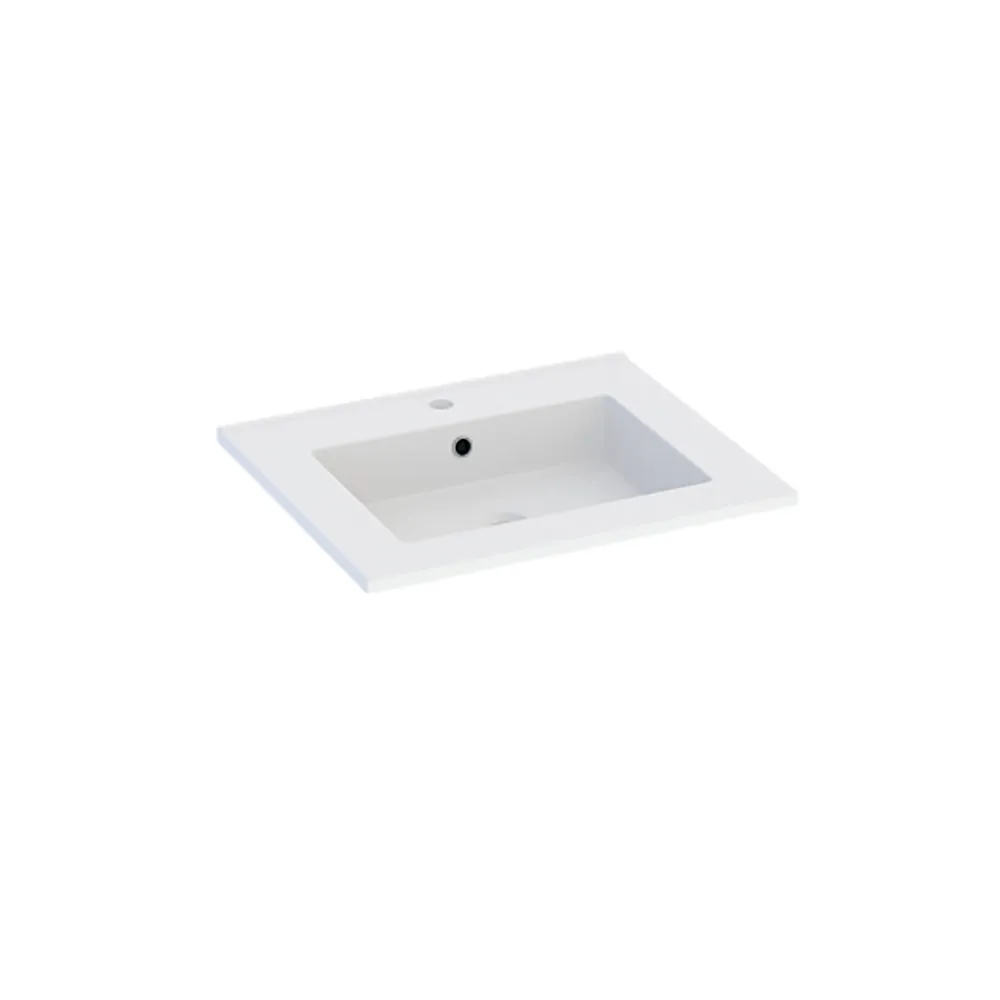 Plan Simple Vasque| Plan vasque blanc en céramique l.60 cm, Calao