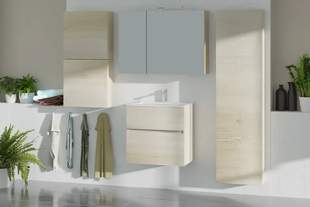 Plan Simple Vasque| Plan vasque blanc en céramique l.60 cm, Calao