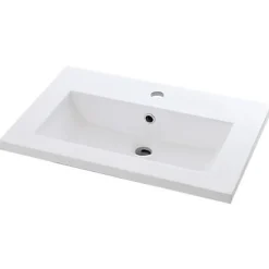 Plan vasque blanc en résine l.60 cm, Calao