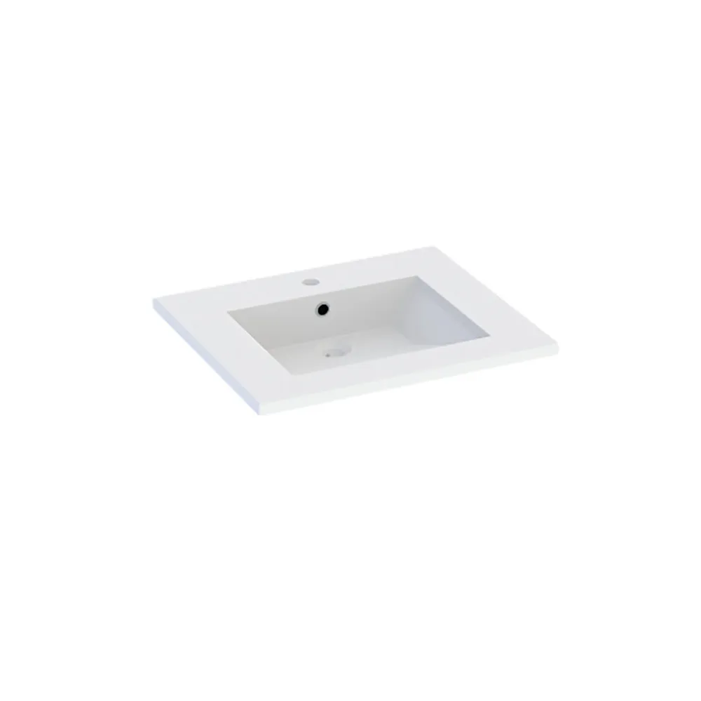 Plan vasque blanc en résine l.60 cm, Calao