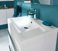 Plan Simple Vasque|GoodHome Plan vasque blanc en résine l.60 cm Mila