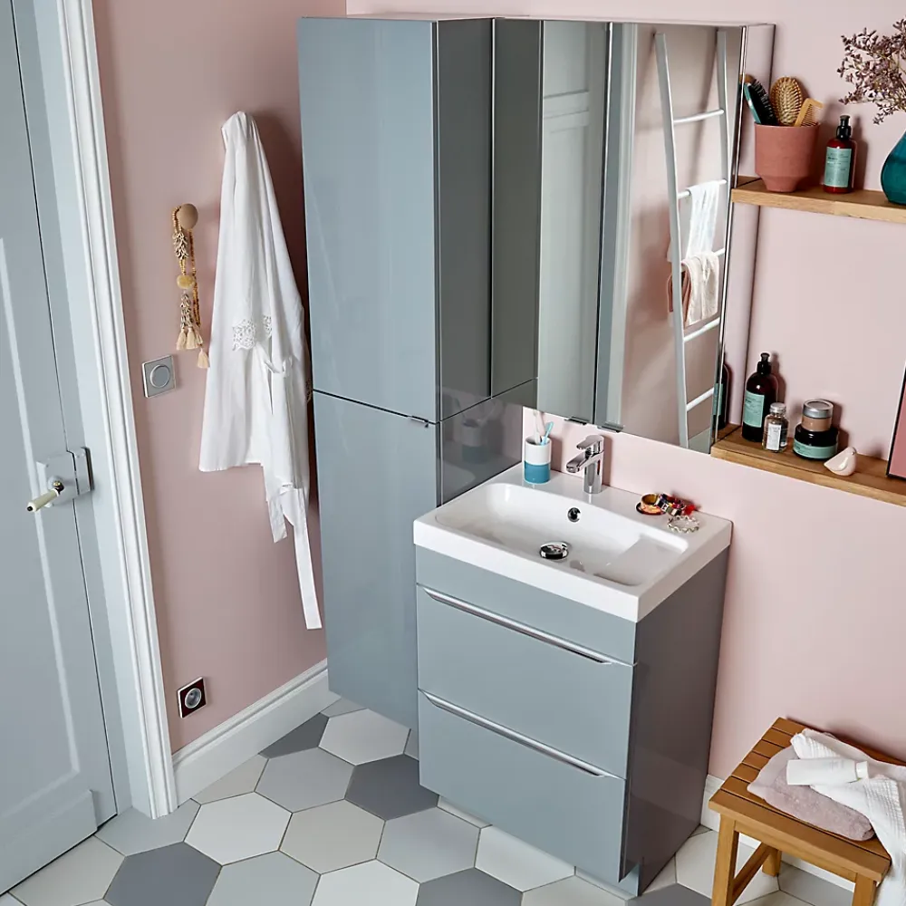 Plan Simple Vasque|GoodHome Plan vasque blanc en résine l.60 cm Mila