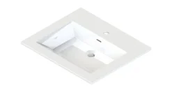Plan Simple Vasque| Plan vasque blanc en résine l.60 cm, Pamili