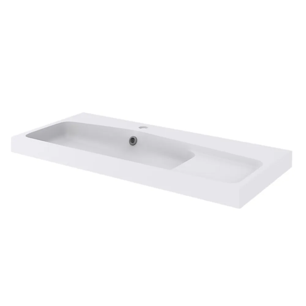 GoodHome Plan vasque blanc en résine l.100 cm Mila
