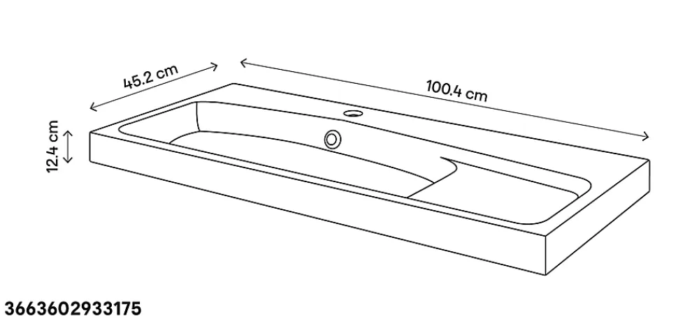 GoodHome Plan vasque blanc en résine l.100 cm Mila