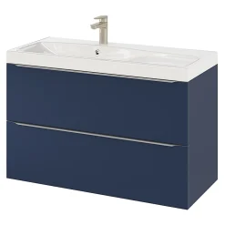 GoodHome Plan vasque blanc en résine l.100 cm Mila
