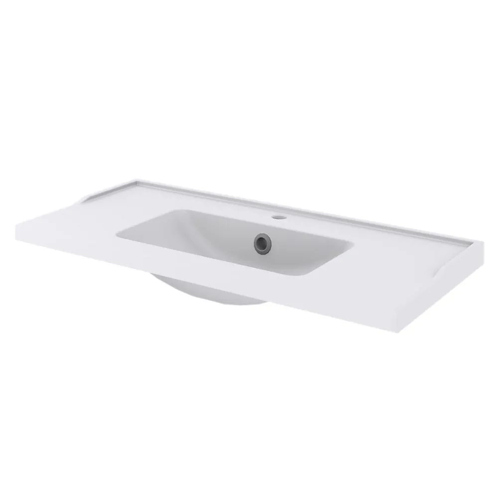 Plan Simple Vasque|GoodHome Plan vasque blanc Lana 100 cm
