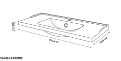 Plan Simple Vasque|GoodHome Plan vasque blanc Lana 100 cm