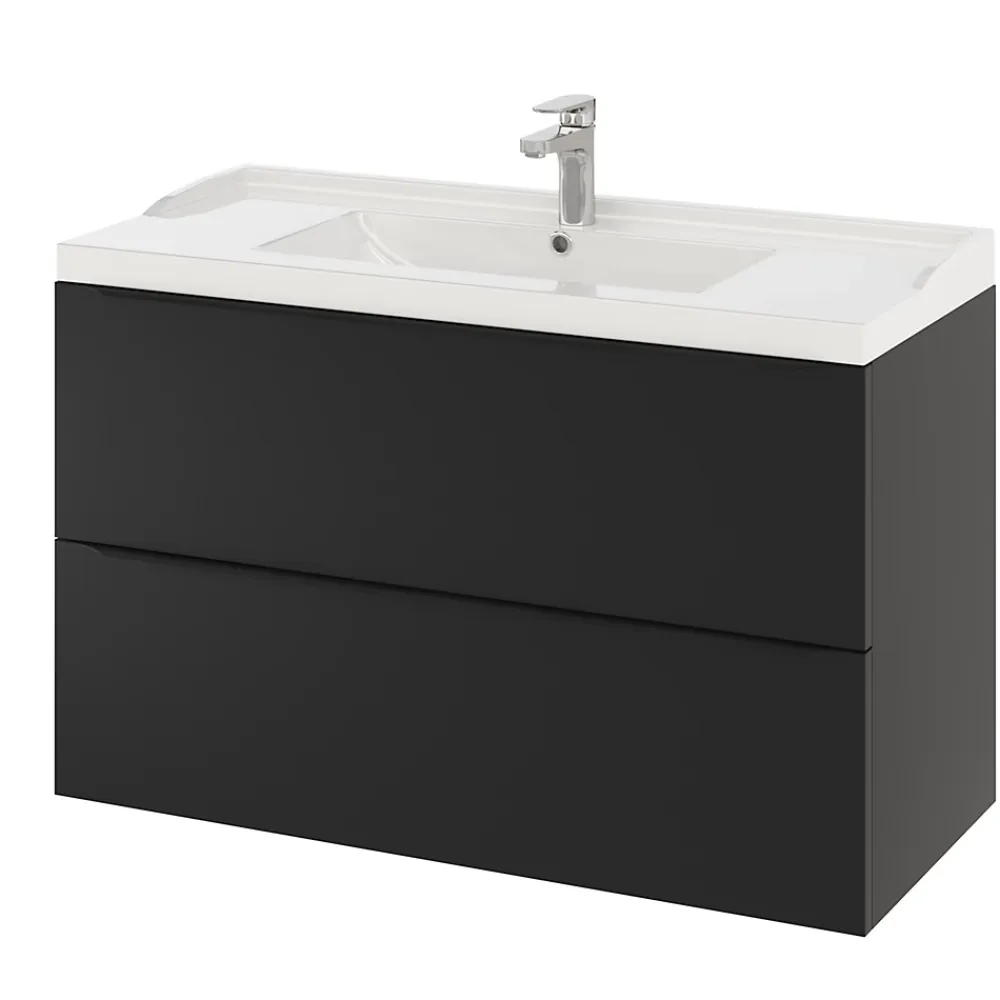 Plan Simple Vasque|GoodHome Plan vasque blanc Lana 100 cm