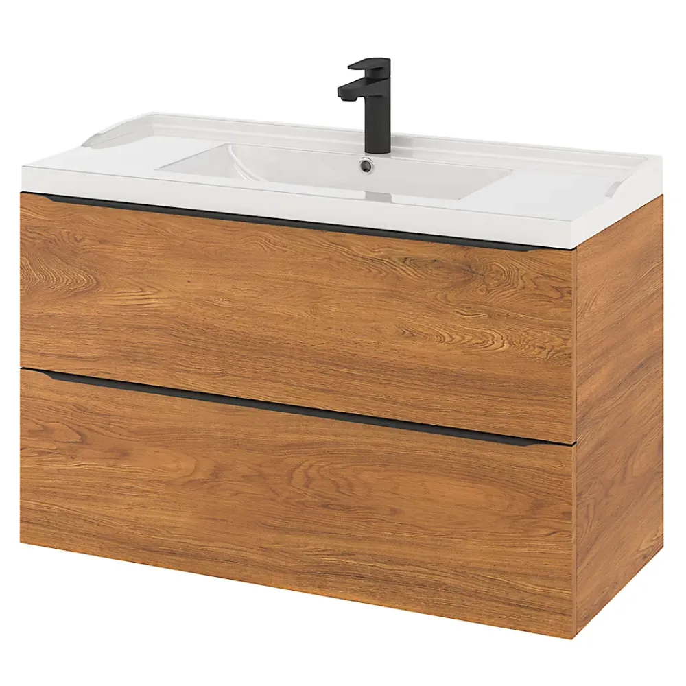 Plan Simple Vasque|GoodHome Plan vasque blanc Lana 100 cm