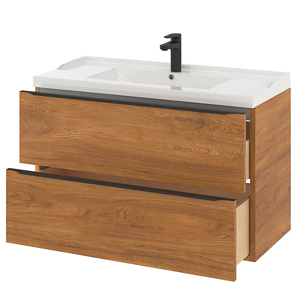 Plan Simple Vasque|GoodHome Plan vasque blanc Lana 100 cm