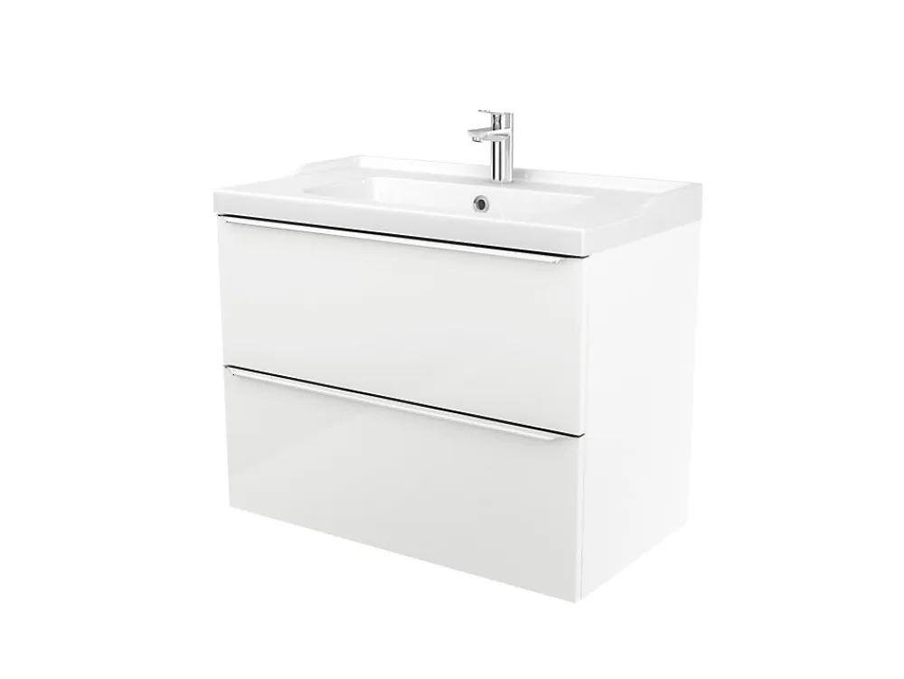 GoodHome Plan vasque blanc Lana 80 cm