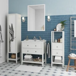 GoodHome Plan vasque blanc Lana 80 cm