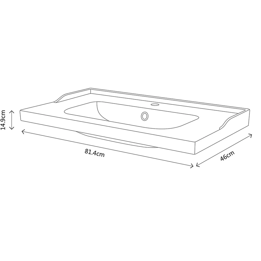 GoodHome Plan vasque blanc Lana 80 cm