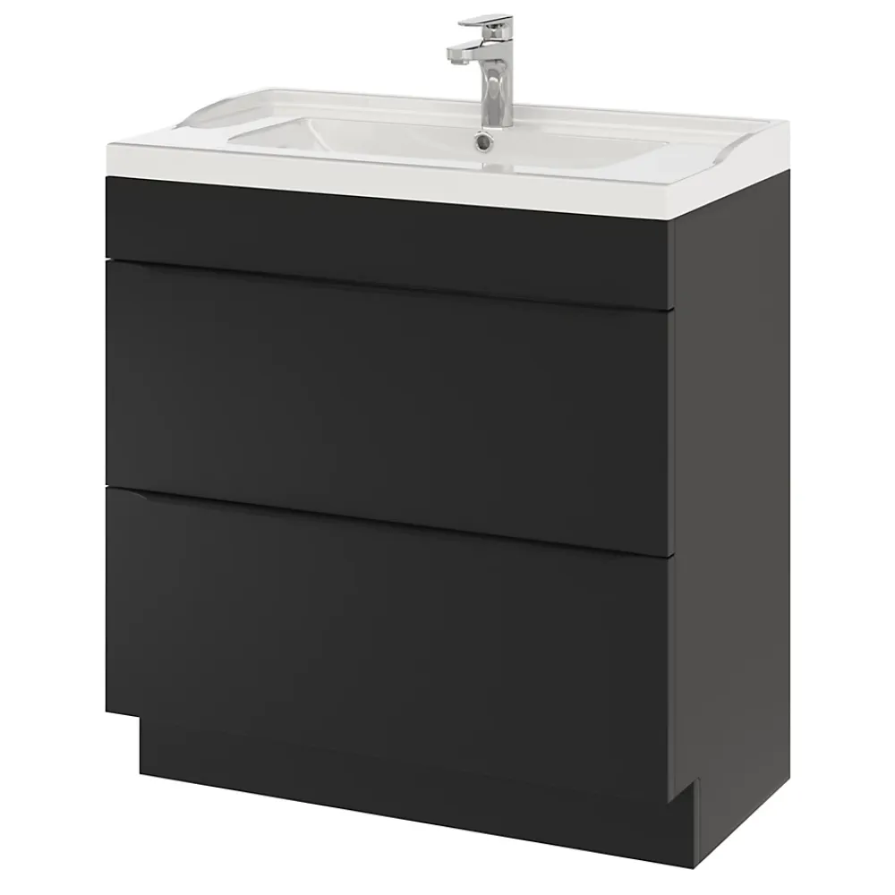 GoodHome Plan vasque blanc Lana 80 cm