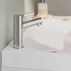 GoodHome Plan vasque blanc satin en résine l.80,4 x P.36,2 cm, Maza