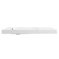GoodHome Plan vasque blanc satin en résine l.80,4 x P.36,2 cm, Maza