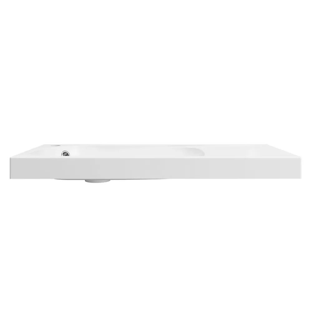 GoodHome Plan vasque blanc satin en résine l.80,4 x P.36,2 cm, Maza