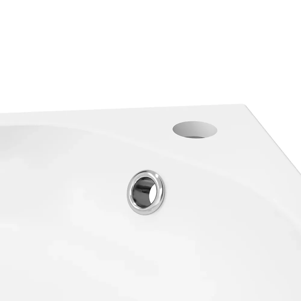 GoodHome Plan vasque blanc satin en résine l.80,4 x P.36,2 cm, Maza
