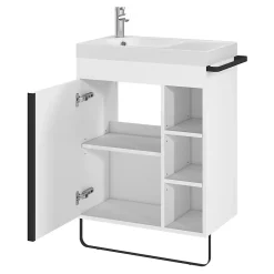 Plan Simple Vasque|GoodHome Plan vasque blanc satin en résine l.60,4 x P.36,2 cm, Maza