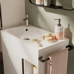 Plan Simple Vasque|GoodHome Plan vasque blanc satin en résine l.60,4 x P.36,2 cm, Maza