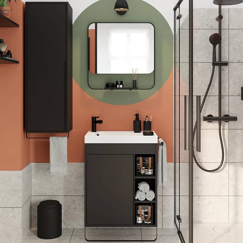 Plan Simple Vasque|GoodHome Plan vasque blanc satin en résine l.60,4 x P.36,2 cm, Maza