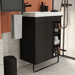 Plan Simple Vasque|GoodHome Plan vasque blanc satin en résine l.60,4 x P.36,2 cm, Maza