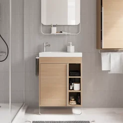 Plan Simple Vasque|GoodHome Plan vasque blanc satin en résine l.60,4 x P.36,2 cm, Maza