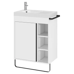 Plan Simple Vasque|GoodHome Plan vasque blanc satin en résine l.60,4 x P.36,2 cm, Maza