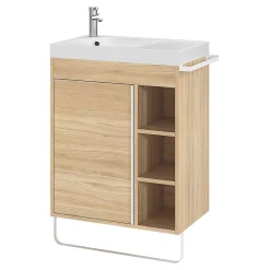 Plan Simple Vasque|GoodHome Plan vasque blanc satin en résine l.60,4 x P.36,2 cm, Maza