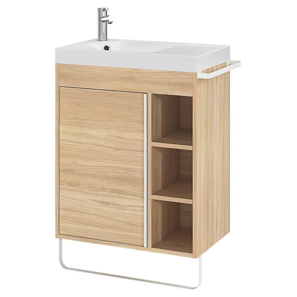 Plan Simple Vasque|GoodHome Plan vasque blanc satin en résine l.60,4 x P.36,2 cm, Maza