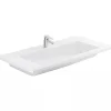 Sanindusa Plan vasque céramique traditionnelle Palm 100 blanc a poser sur plan ou meuble