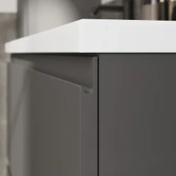 GoodHome Plan vasque double l.120,6 x H.12,3 x P.45,2 cm, en céramique blanche, levanna