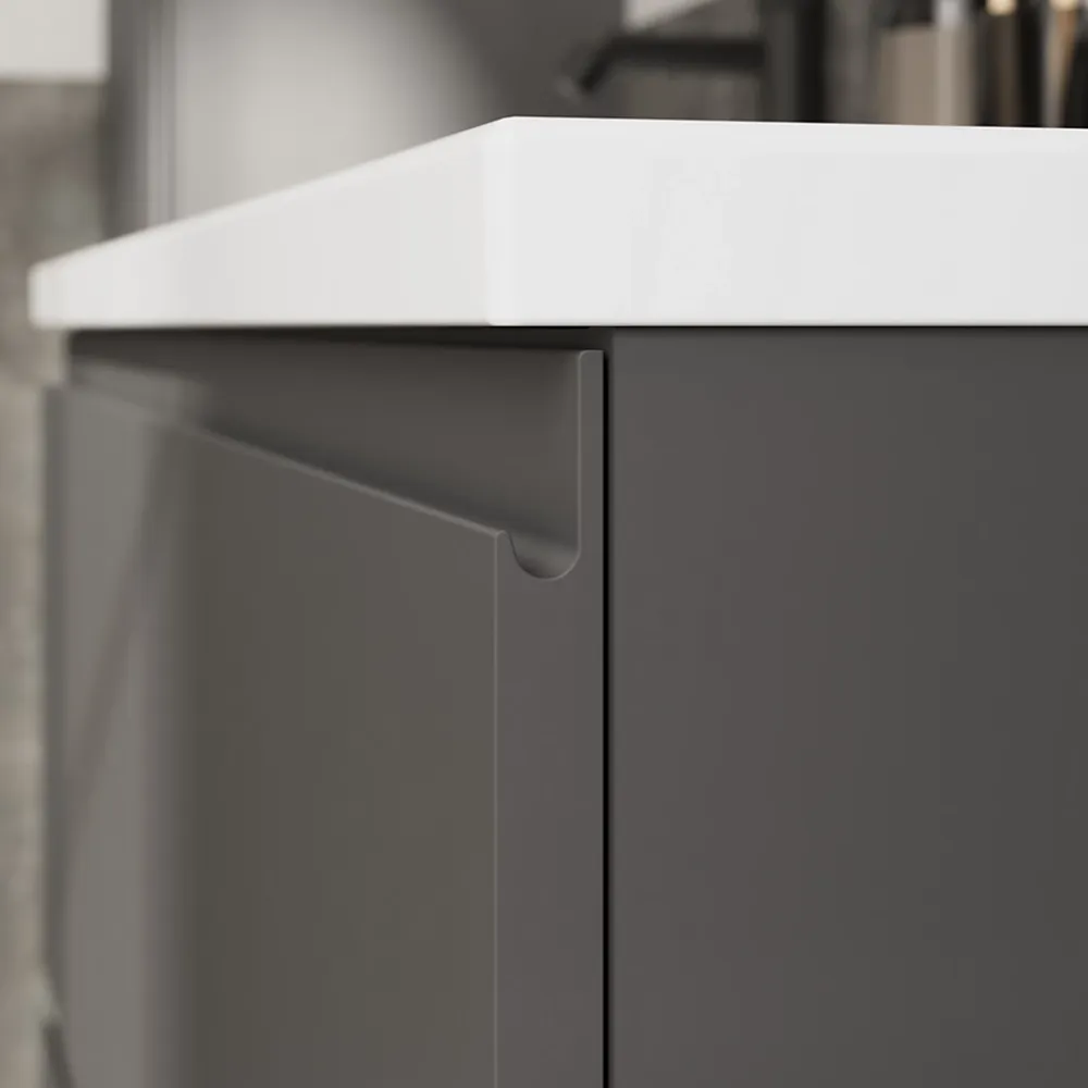 GoodHome Plan vasque double l.120,6 x H.12,3 x P.45,2 cm, en céramique blanche, levanna