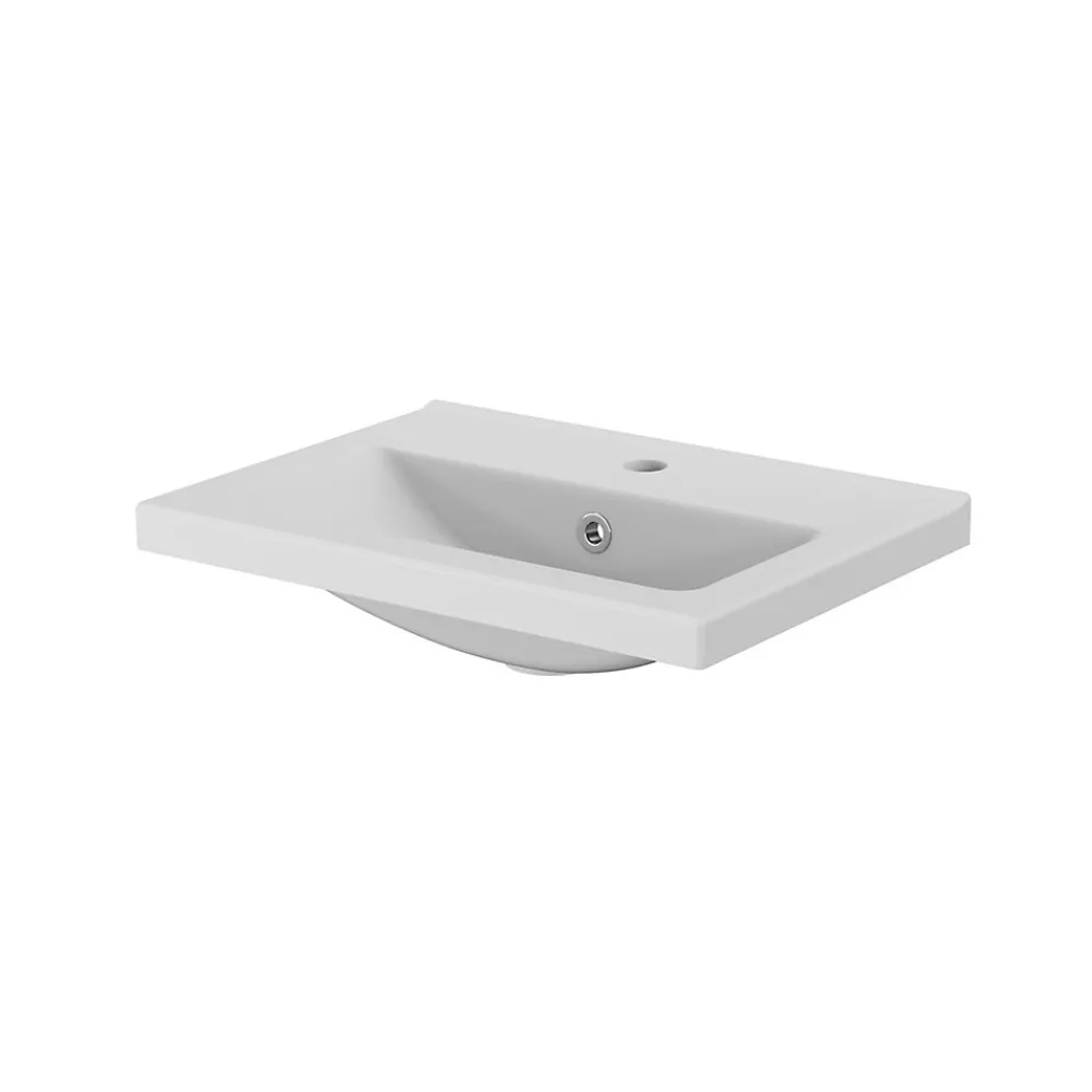 Plan Simple Vasque|GoodHome Plan vasque faible profondeur blanc Nira 50 cm