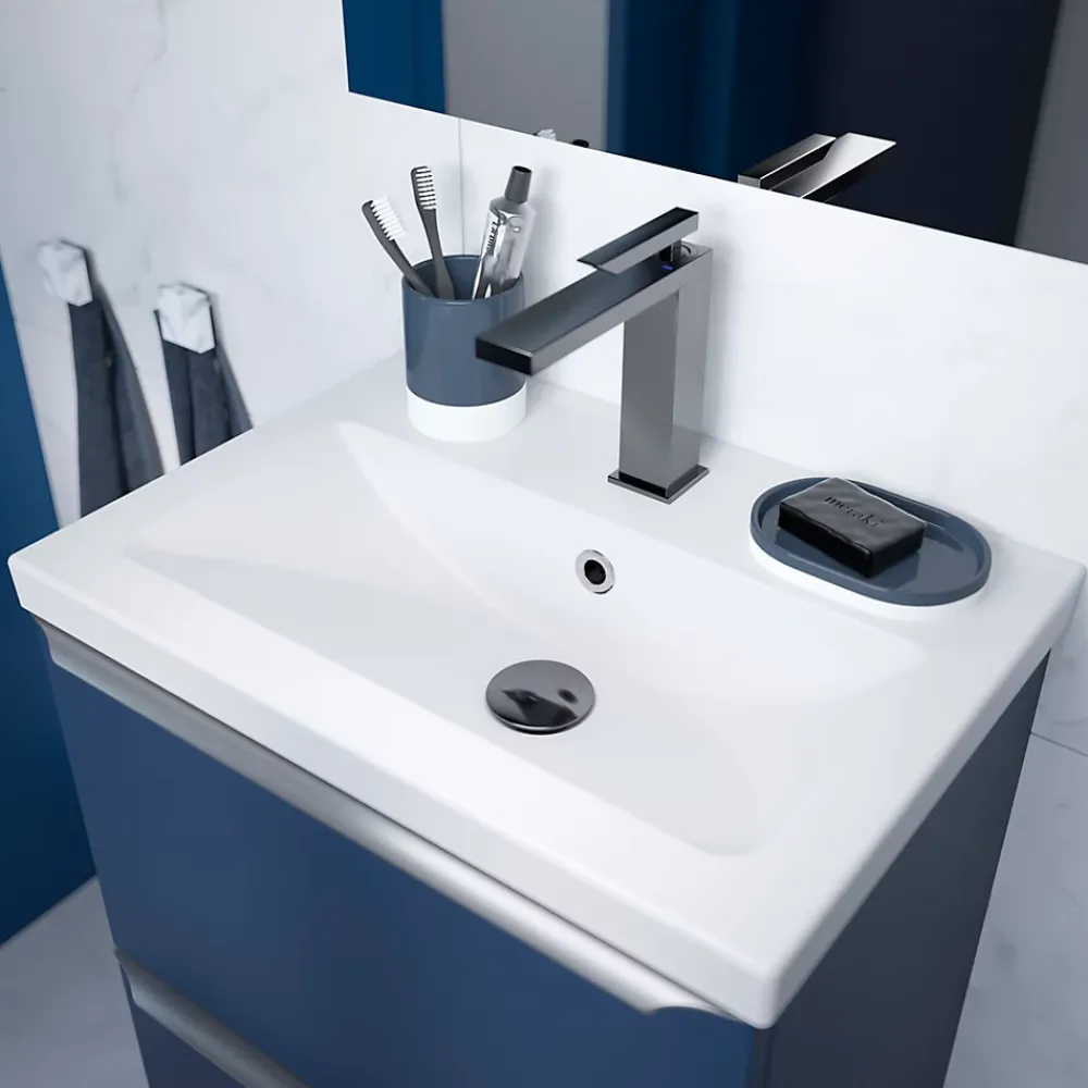 Plan Simple Vasque|GoodHome Plan vasque faible profondeur blanc Nira 50 cm