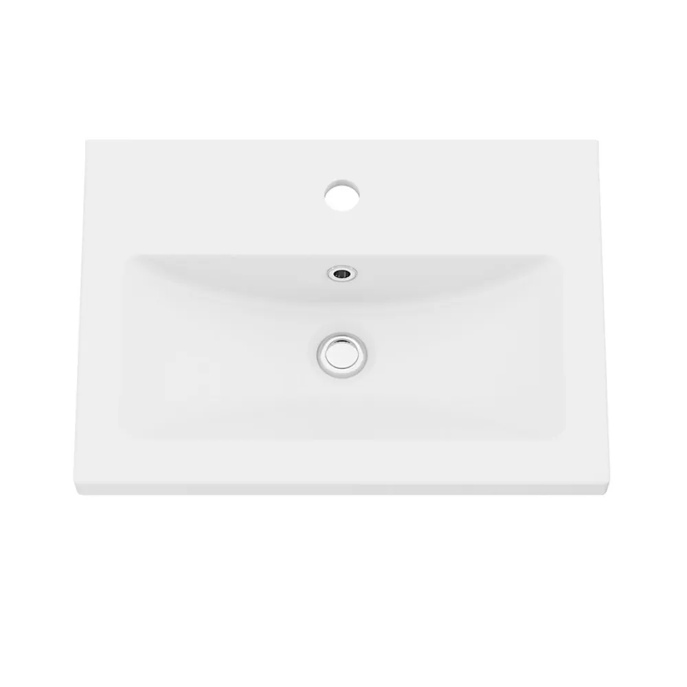 Plan Simple Vasque|GoodHome Plan vasque faible profondeur blanc Nira 50 cm
