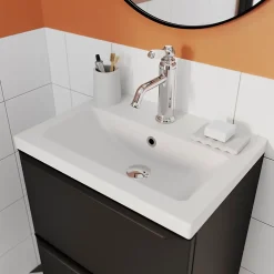 Plan Simple Vasque|GoodHome Plan vasque faible profondeur blanc Nira 50 cm