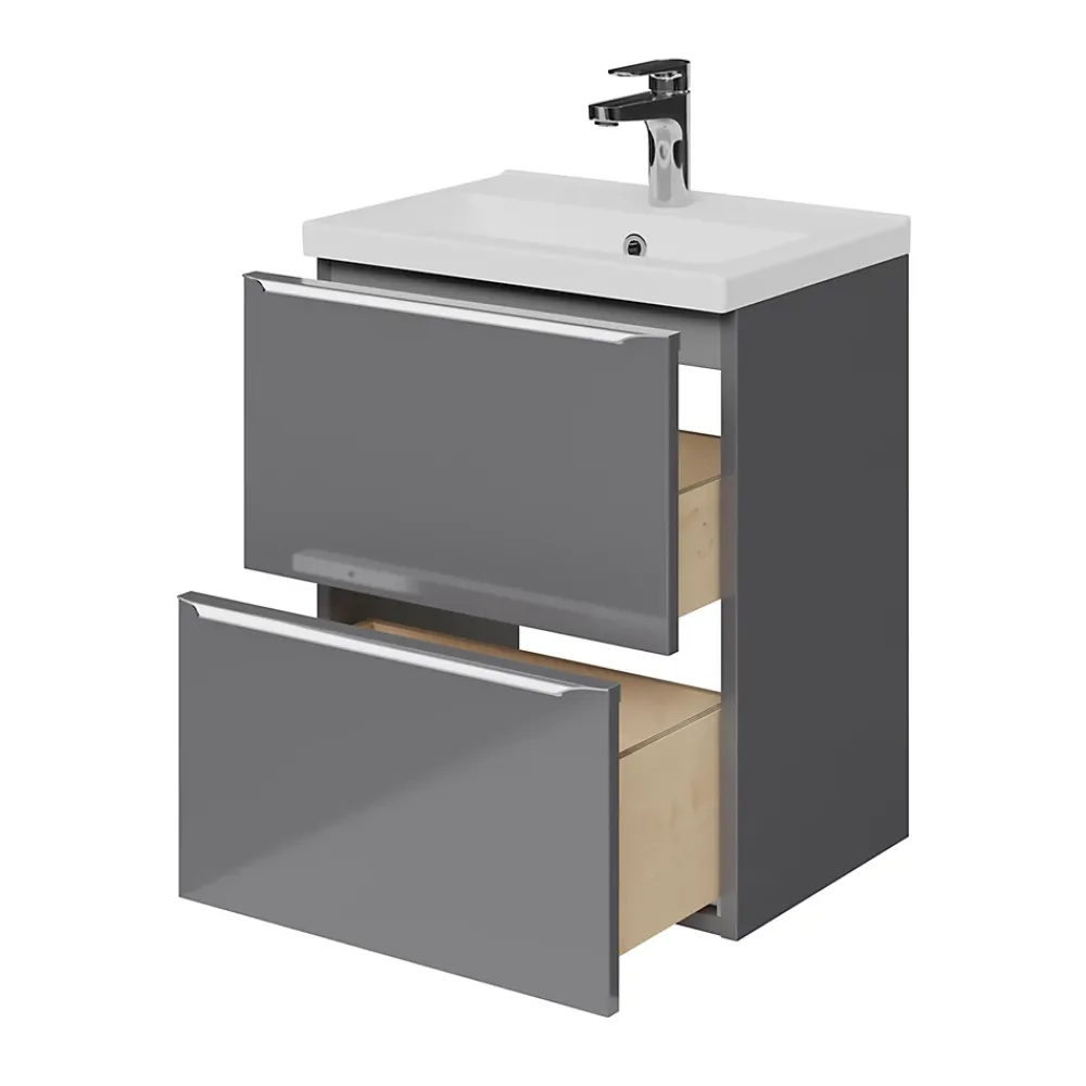 Plan Simple Vasque|GoodHome Plan vasque faible profondeur blanc Nira 50 cm
