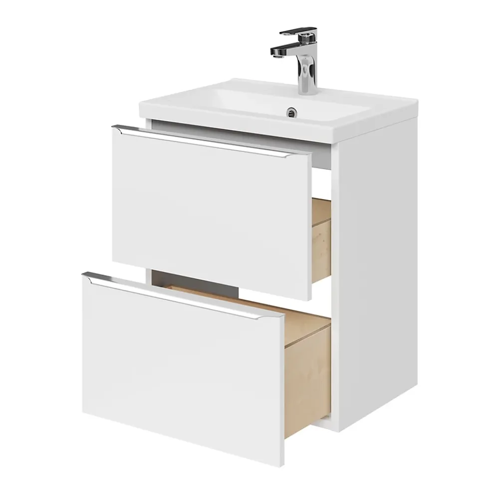 Plan Simple Vasque|GoodHome Plan vasque faible profondeur blanc Nira 50 cm