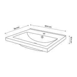 Plan Simple Vasque|GoodHome Plan vasque faible profondeur blanc Nira 50 cm