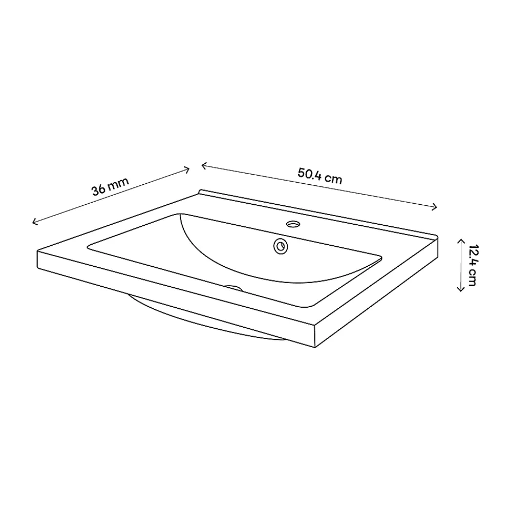Plan Simple Vasque|GoodHome Plan vasque faible profondeur blanc Nira 50 cm