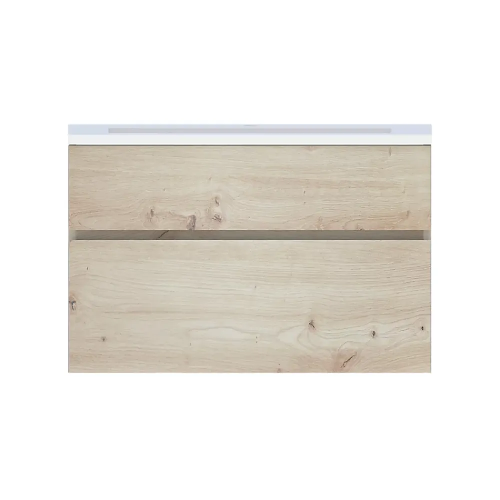 Cooke & Lewis Plan vasque faible profondeur l.90 cm blanc en résine, Calao
