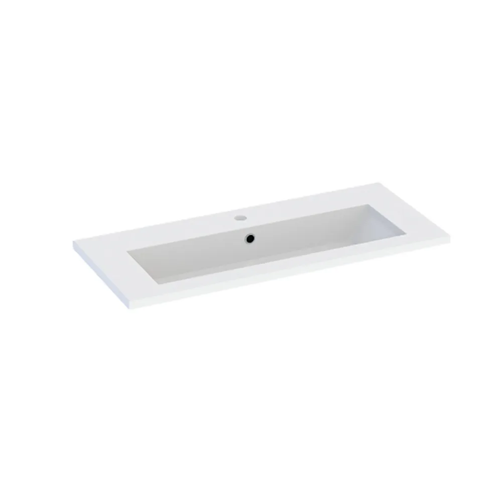 Cooke & Lewis Plan vasque faible profondeur l.90 cm blanc en résine, Calao